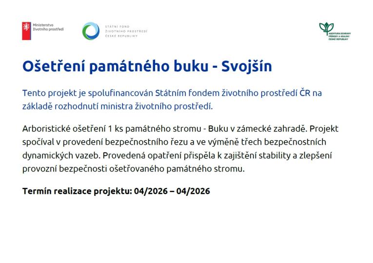 ošetření památného stromu