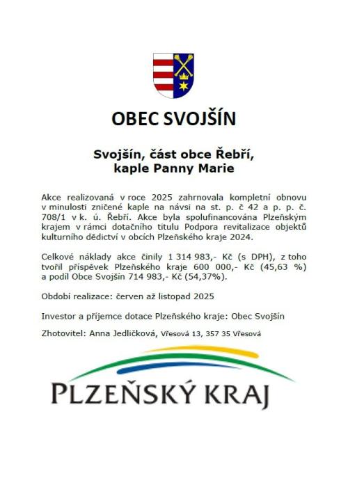 publicita kaple Řebří